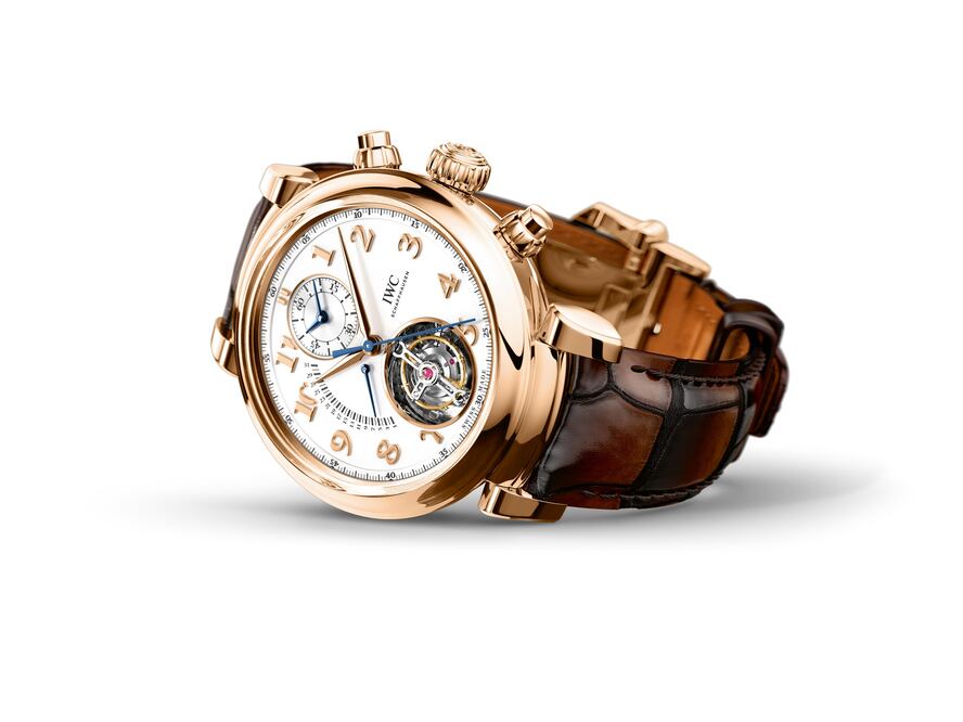 IWC une cronógrafo, tourbillon y fecha retrógrada en homenaje a Da Vinci