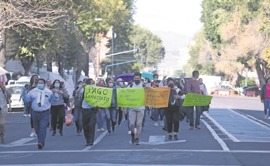 Por segundo día consecutivo, los trabajadores del tribunal local salieron a las calles a protestar por la falta de pago; desde el martes pernoctaron afuera de la sede del TSJ capitalino.