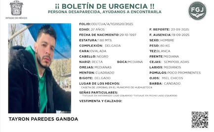 Gobierno de Cuautitlán Izcalli se suma a labores de búsqueda del venezolano Tayron Paredes