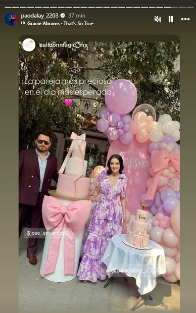 José Eduardo Derbez y Paola Dalay en la fiesta de bautizo de su hija Tessa.