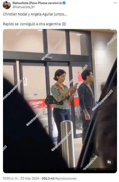 Difunden en redes foto en la que aparece Ángela Aguilar y Christian Nodal. Se desconoce la fecha de la instantánea.