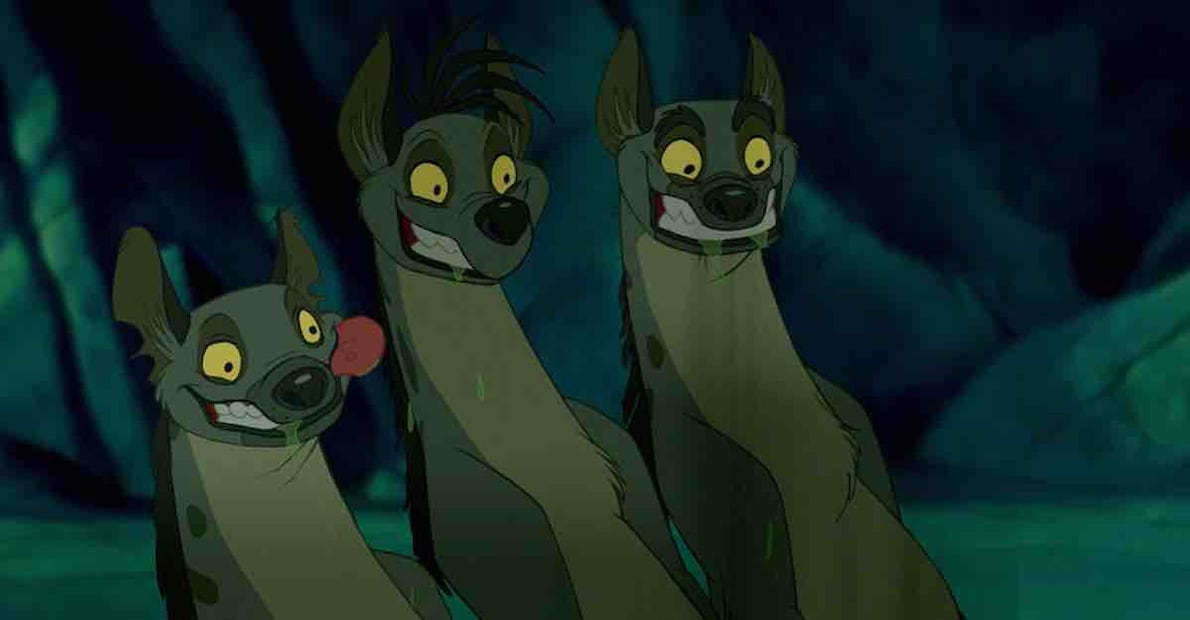Las hienas, protagonista de la teoría de "El Rey León".  Fuente: Twitter @MarLaTurisma