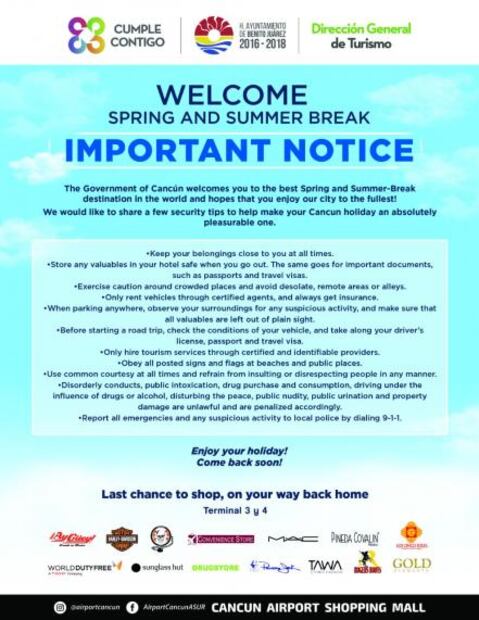 Cancún pide a springbreakers “no mostrar su cuerpo” ni “beber en la vía pública”