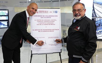 Firman convenio para instalar 56 tótems del C5 en el Tren Ligero; será el primer transporte público de CDMX con vigilancia completa