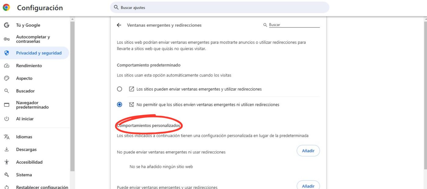 Personaliza las ventajas emergentes que quieras ver. Foto: Captura de pantalla