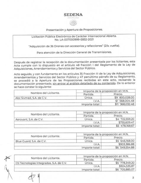 Destinará Sedena 11 millones de pesos en compra de 36 drones