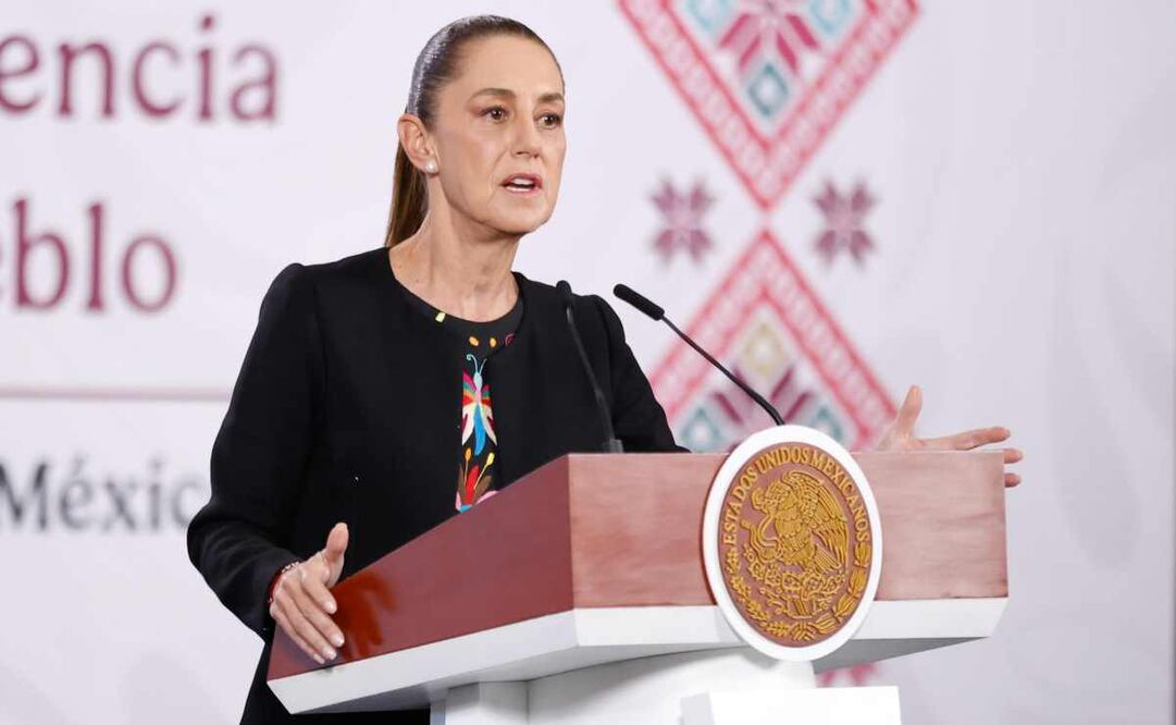 La presidenta Claudia Sheinbaum durante la mañanera del 11 de diciembre del 2025. Foto: Diego Simón / EL UNIVERSAL