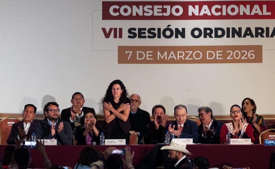 Luisa María Alcalde, presidenta de Morena durante reunión del Consejo Nacional del partido (07/03/2026). Foto: Hugo Salvador / EL UNIVERSAL