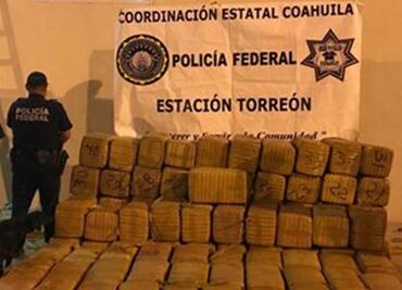 PF decomisa una tonelada de marihuana oculta en rollos de plástico