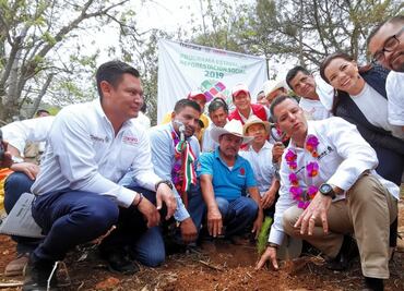 Gobernador de Oaxaca da banderazo a reforestación de la Sierra Sur