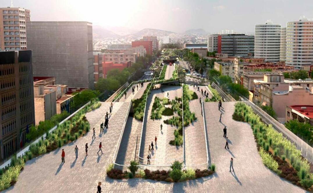 El Gobierno del Distrito Federal dio a conocer el proyecto Corredor Cultural Chapultepec-Zona Rosa que contempla un parque lineal elevado, ampliación de espacios peatonales y reducción de carriles para los automóviles. Foto: Especial
