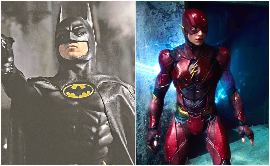 Michael Keaton como Batman y Ezra Miller como Flash. Fotos: Archivo