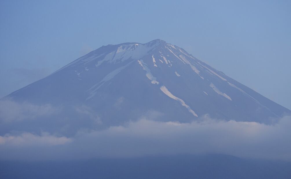 Con inteligencia artificial, Japón creó una simulación de la erupción del Monte Fuji. Foto: AP