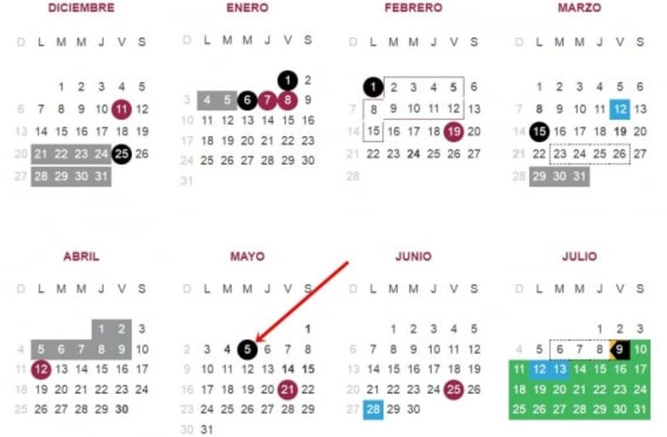 ¿Por qué no hay clases el miércoles 5 de mayo?