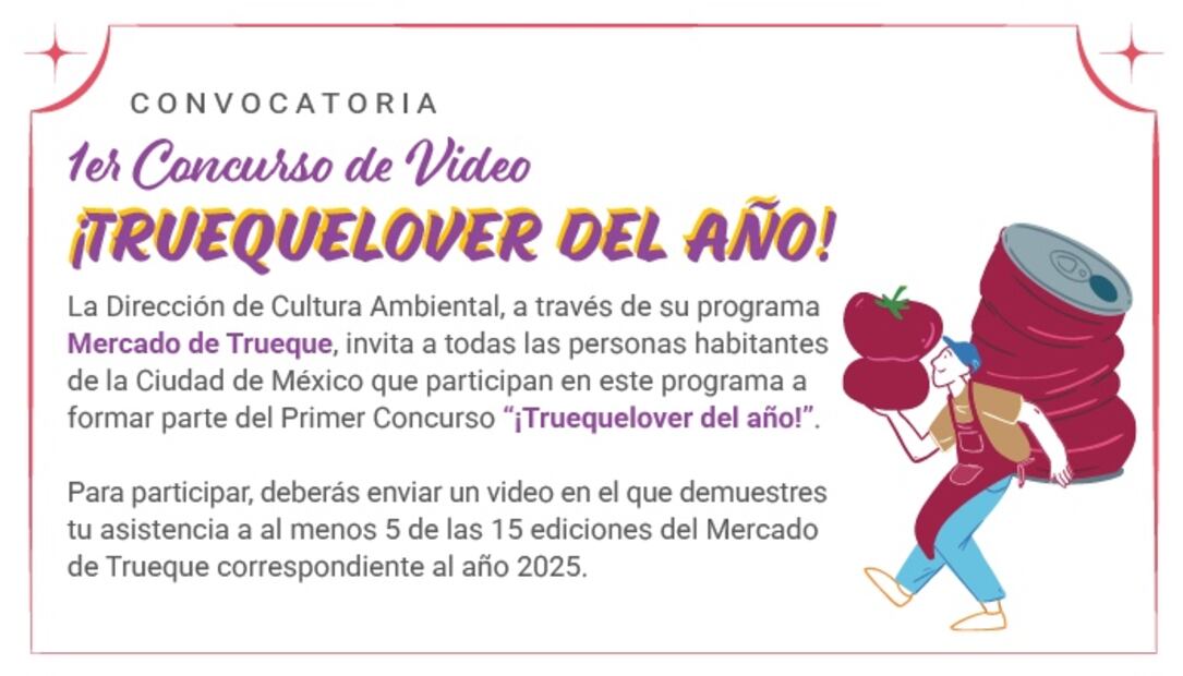 Sedema te invita al primer concurso de video “¡Truequelover del año!”. (Foto: especial)