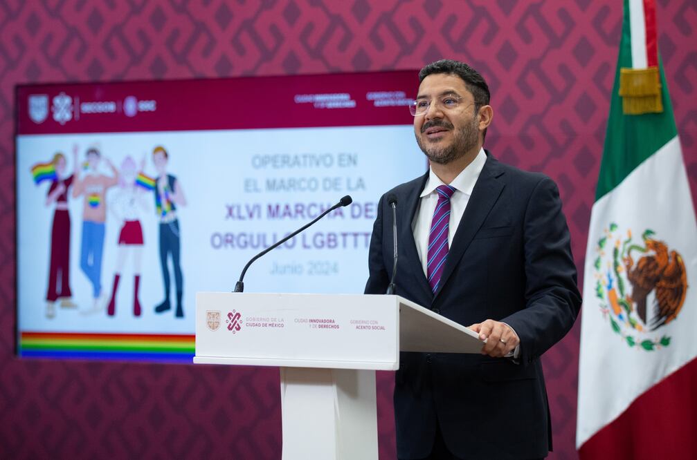 El Jefe de Gobierno de la Ciudad de México, Martí Batres, presentó el Operativo para la Marcha del Orgullo LGBTTTIQ+ que se realizará este sábado 29 de junio. (Foto: especial)