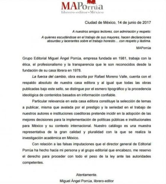 Genera polémica libro de Rafael Moreno Valle