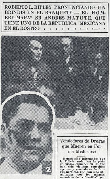 Ripley ocupó su visita para conocer Guadalajara, Morelia, Oaxaca y Monte Albán. En la imagen se ve a Andrés Matute y su lunar. Foto: Hemeroteca EL UNIVERSAL.