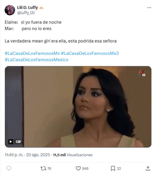 Memes de la cuarta noche de nominaciones en La Casa de Los Famosos 3. Foto: X