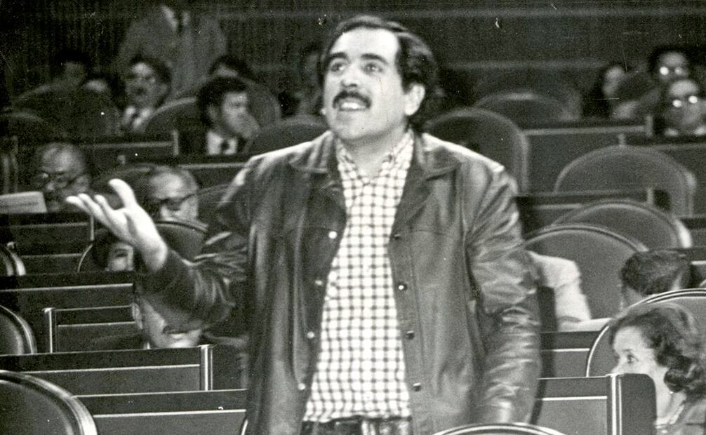 Sesión de la Cámara de Diputados. Pablo Gómez, protestando. 1981. Foto: Archivo /EL UNIVERSAL