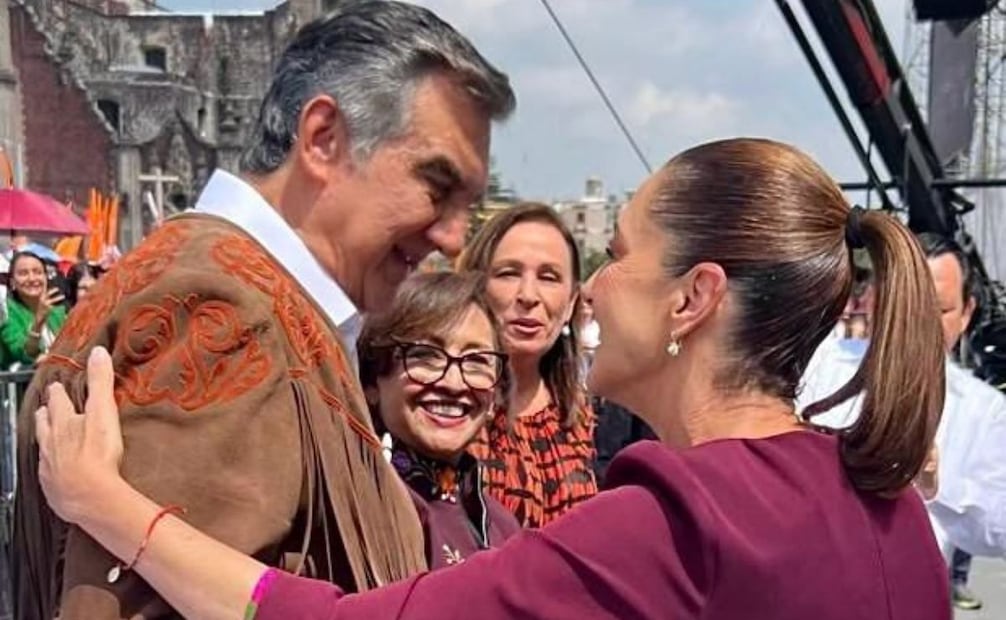 Américo Villarreal Anaya durante el mensaje de la presidenta Claudia Sheinbaum Pardo con motivo de su primer año de gobierno (05/10/2025). Foto: Especial