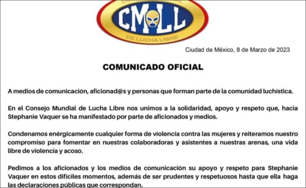 Respalda el CMLL a luchadora que denunció violencia doméstica