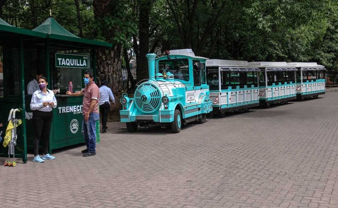 El nuevo trenecito de Chapultepec, el cual ahora es eléctrico y sustentable, fue inagurado este jueves. Foto: Especial 