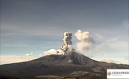 Volcán Popocatépetl emite columna de ceniza de 1.2 kilómetros