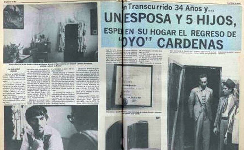 Plana de la entrevista con Goyo Cárdenas publicada en EL UNIVERSAL GRÁFICO, donde se puede apreciar la reproducción de un recado escrito por el mismo Goyo. Hemeroteca EL UNIVERSAL.