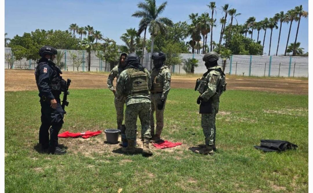 Durante esta tercera revisión en el penal de Culiacán, autoridades localizaron artefactos explosivos (28/05/2025). Foto: Especial