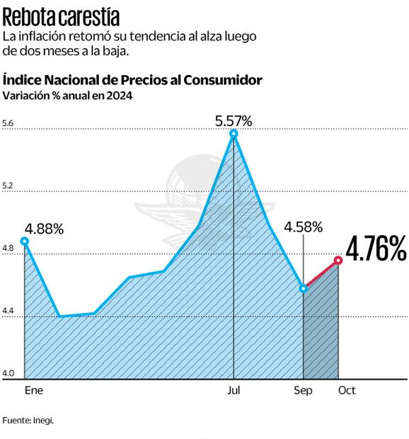 Rebota Carestía. Fuente: Inegi