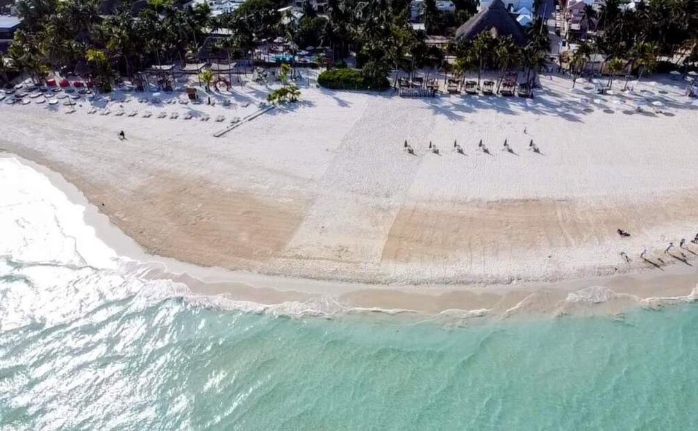 Cancún, Isla Mujeres y Puerto Morelos se mantienen libres de sargazo (14/06/2025). Foto: Cortesía de Gobierno Municipal de Isla Mujeres