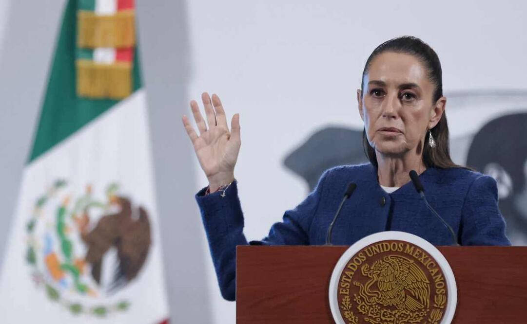 La presidenta Claudia Sheinbaum durante la mañanera de este 21 de julio del 2025. Foto: Fernanda Rojas / EL UNIVERSAL.