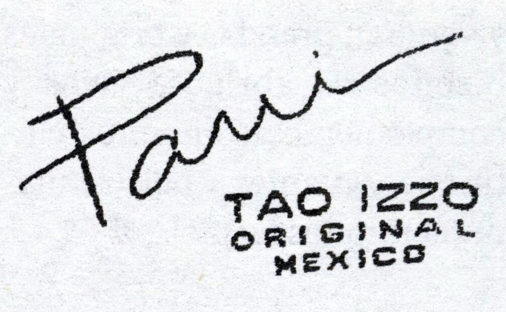 Etiqueta del que fuera un producto del Estudio Pani-Tao Izzo. Cultura CDMX/AMAC.