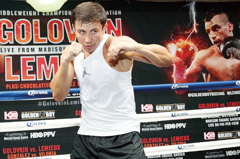 Golovkin se mide el 17 de este mes al canadiense David Lemieux (CORTESÍA CHRIS FARINA. GOLDEN BOY PROMOTIONS)