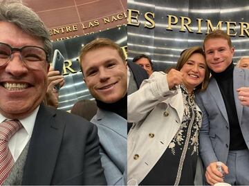 Senadores presumen en redes sociales sus fotografías con el Canelo Álvarez