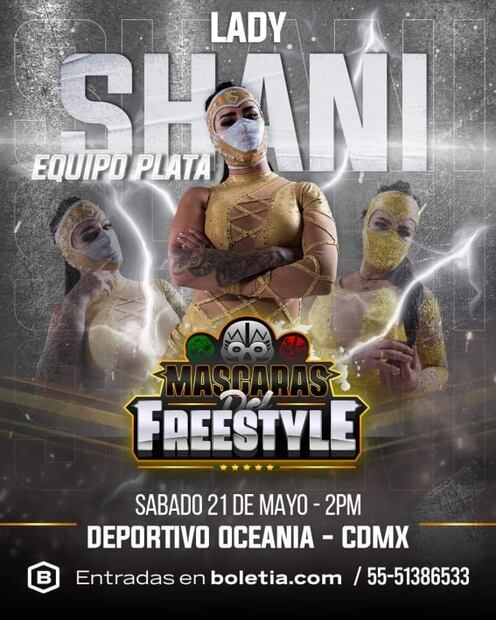 Lady Shani crea 'Máscaras del Freestyle', peculiar función de lucha libre y freestyle