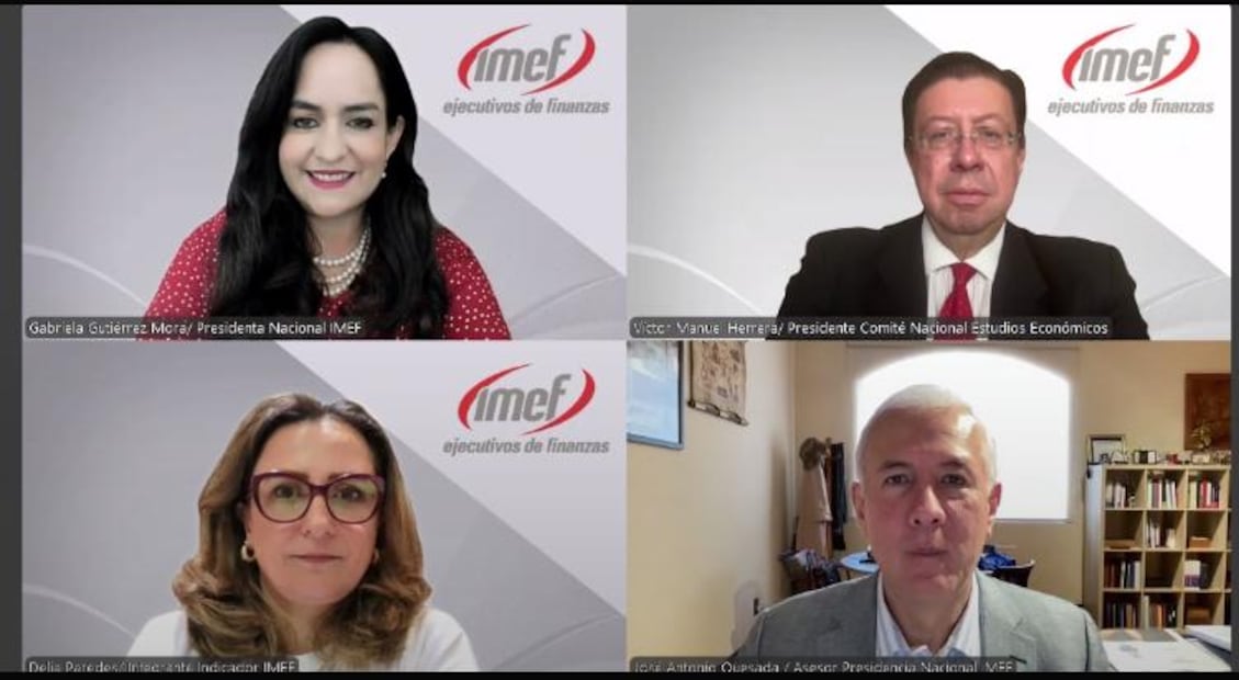 Conferencia de prensa en el marco de la presentación del Indicador IMEF. Foto: captura de pantalla