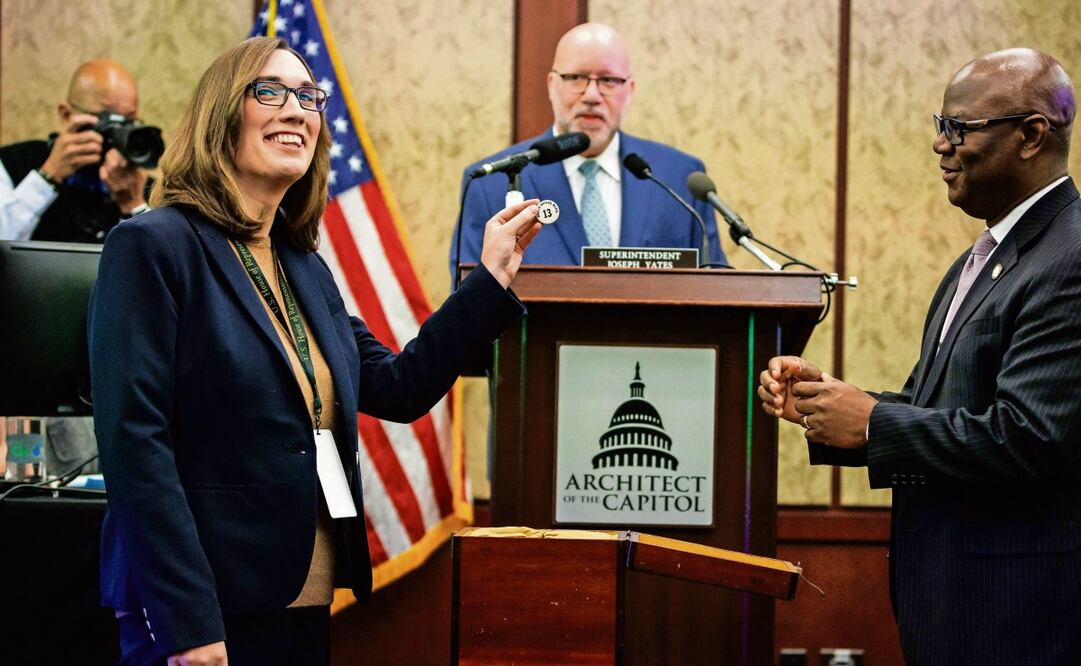 Sarah McBride, demócrata por Delaware, se convirtió en noviembre en la primera persona transgénero en ser electa al Congreso de EU. Foto: Samuel Corum / AFP