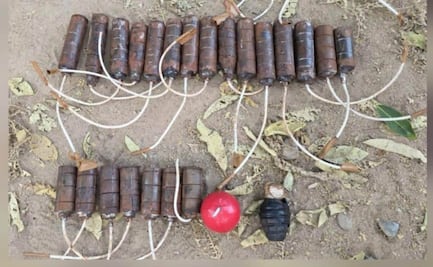 Autoridades federales aseguran en Sinaloa 146 explosivos artesanales, sustancias químicas y equipo para procesar drogas sintéticas