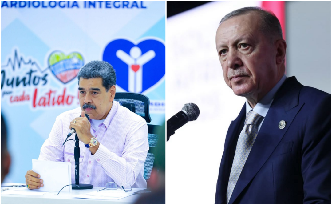El presidente de Venezuela Nicolas Maduro y Recep Tayyip Erdogan presidente de Turquía (27/11/2025). Foto: Especial