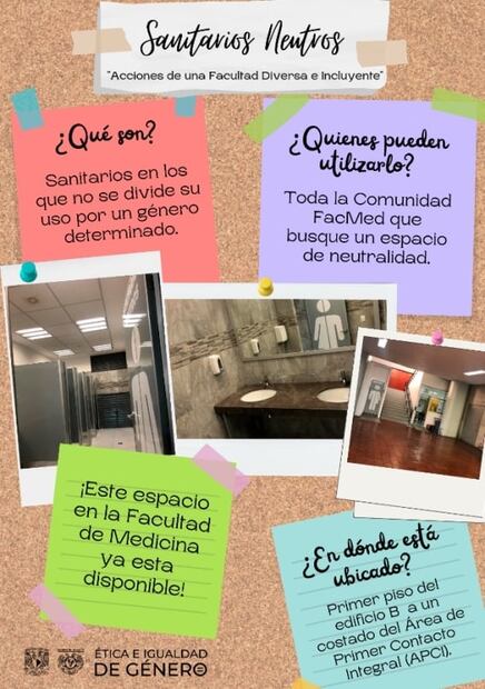 Facultad de Medicina de la UNAM inaugura los primeros baños neutros