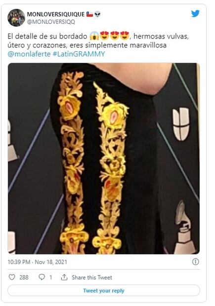 Bebé de Mon Laferte la "acompaña" por primera vez a una alfombra roja