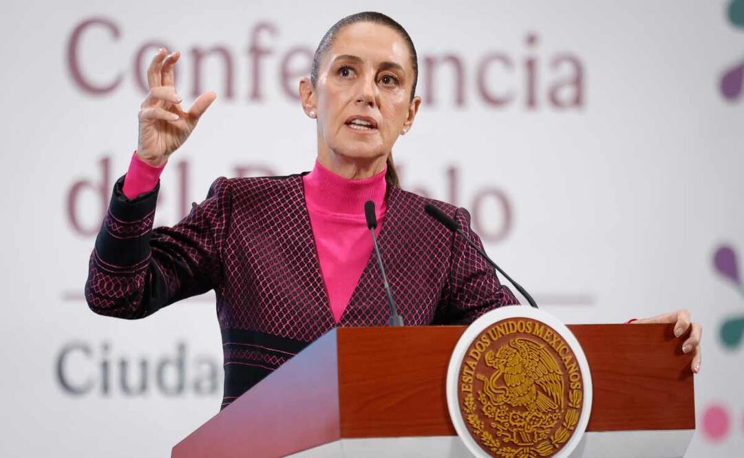 Claudia Sheinbaum, presidenta de México, durante la mañanera del 22 de julio del 2025. Foto: Diego Simón / EL UNIVERSAL