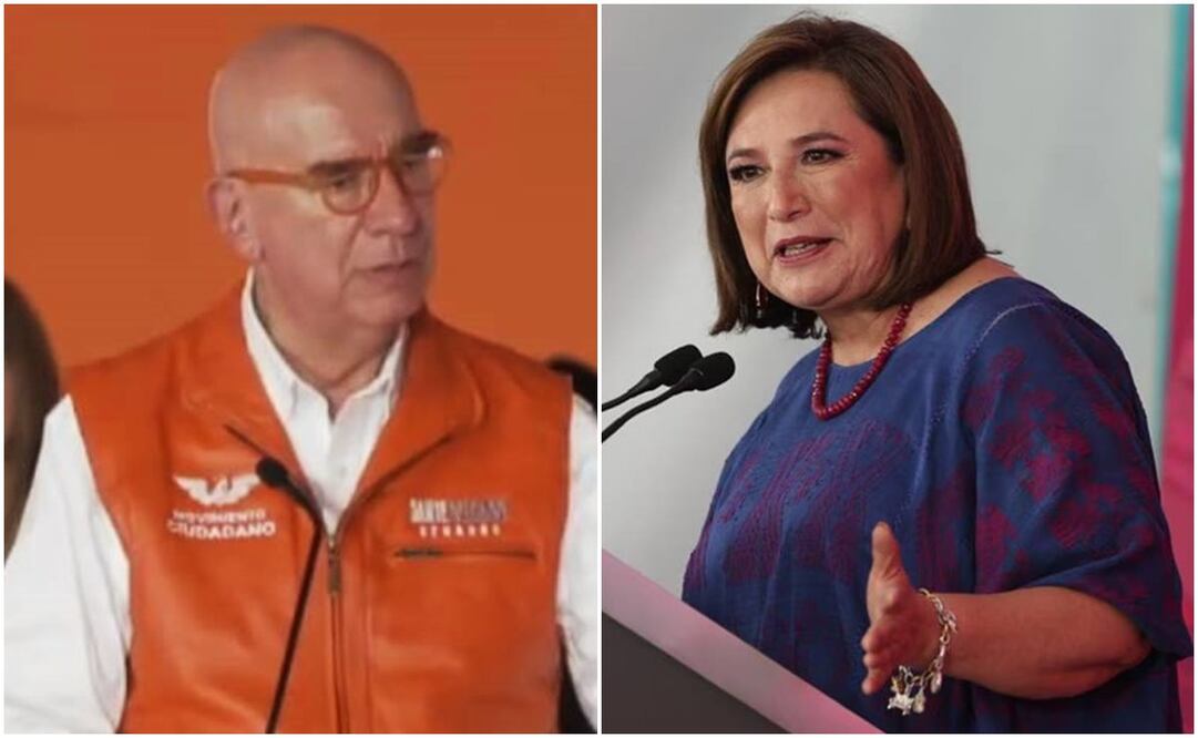 Dante Delgado, dirigente de MC y Xóchitl Gálvez, excandidata presidencial. Foto: Captura de pantalla/EL UNIVERSAL