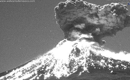 Explosión en el Popocatépetl genera columna de humo de dos kilómetros