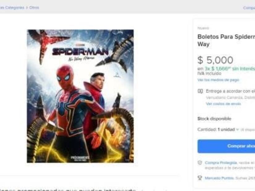 Hasta en 20 mil pesos los boletos para ver "Spider-Man: No Way Home" en reventa