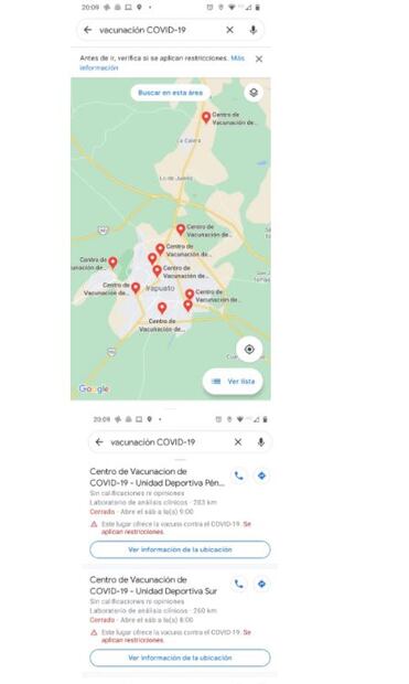 Google te dice en dónde te toca vacunarte