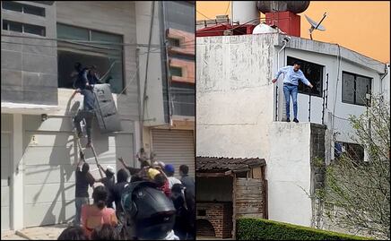 Turba enfurecida saquea y vandaliza casa de alcalde de Zacualtipán por muerte de abuelito por policías; huye por la azotea