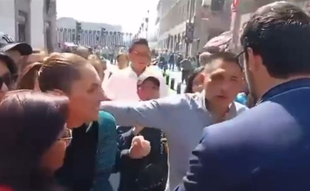 La presidenta Claudia Sheinbaum fue víctima de acoso en el Centro Histórico de la CDMX. Foto: Captura de video